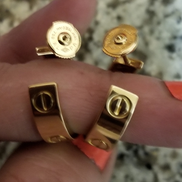 CARTIER 18K gold love earrings - Picture 8 of 16